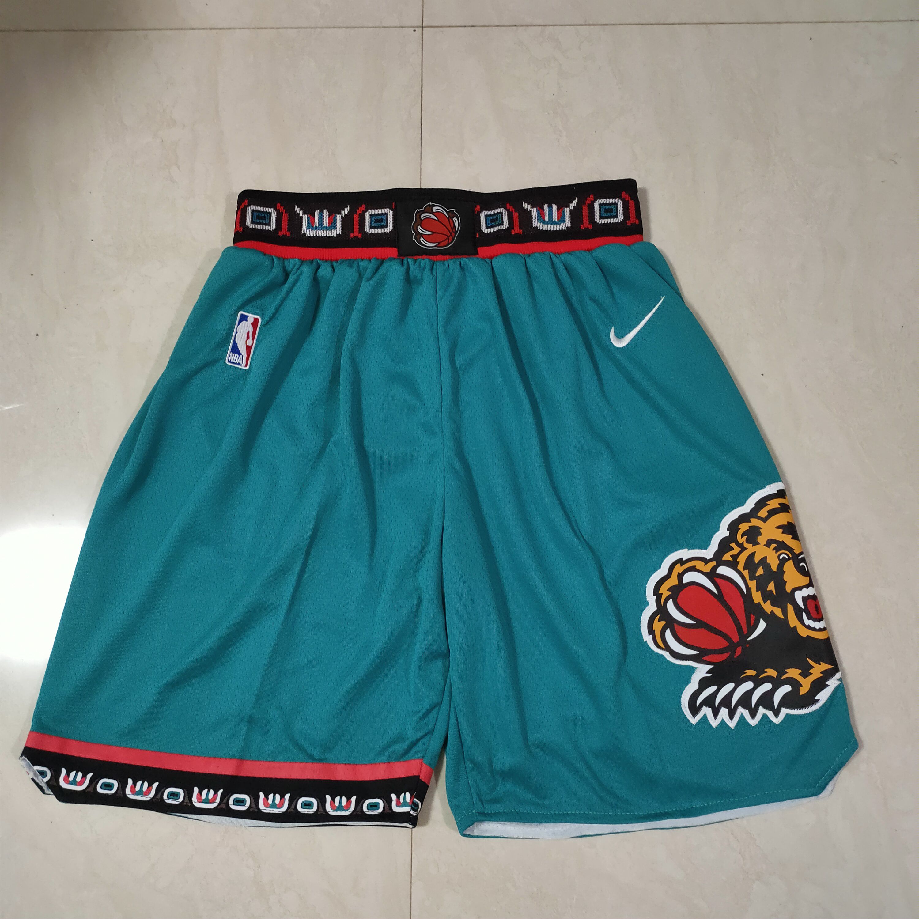 Cheap Men NBA Memphis Grizzlies Green Shorts 0416